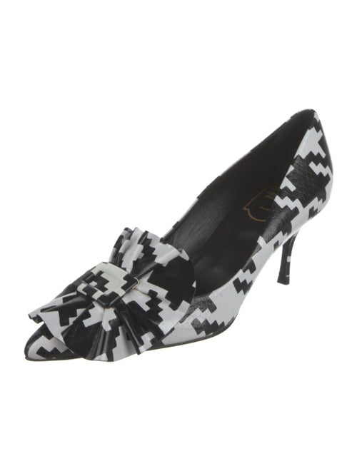 Roger Vivier Leather Houndstooth Print Pumps