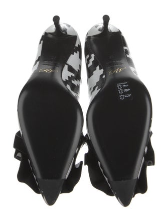 Roger Vivier Leather Houndstooth Print Pumps