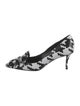 Roger Vivier Leather Houndstooth Print Pumps
