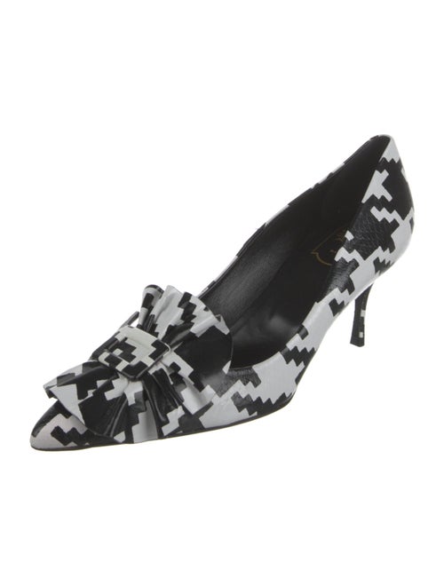 Roger Vivier Leather Houndstooth Print Pumps