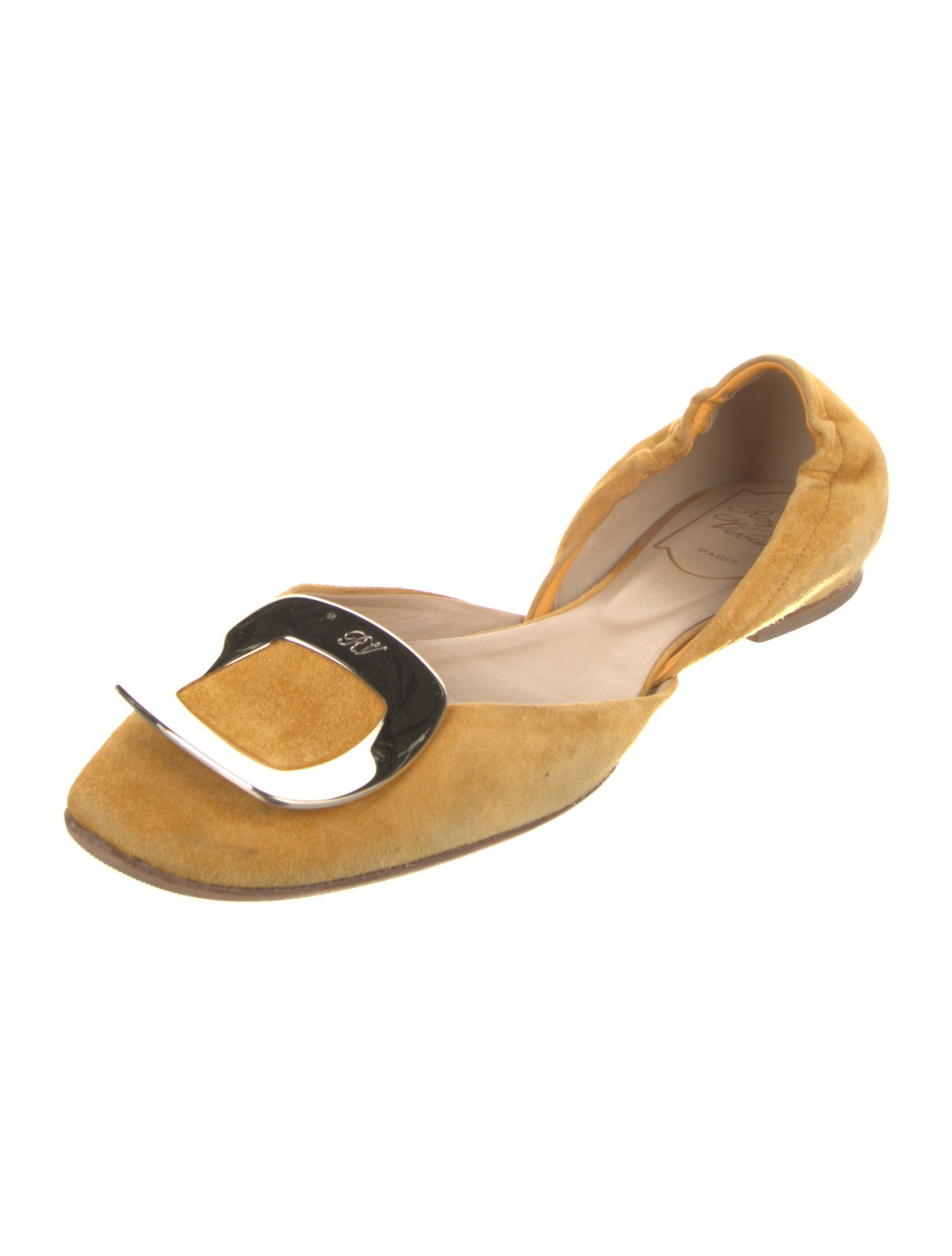 Roger Vivier Suede D'Orsay Flats