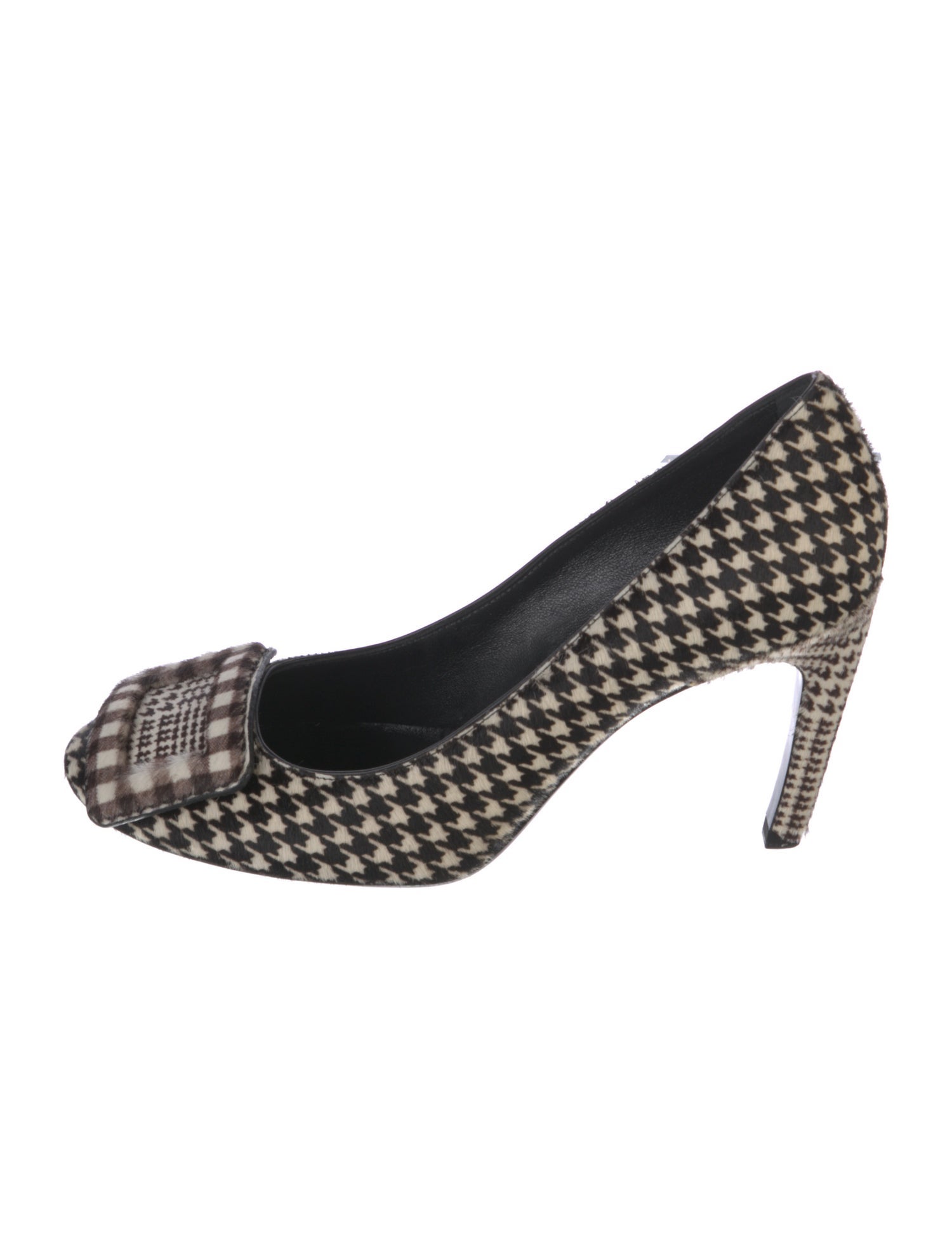 Roger Vivier Ponyhair Houndstooth Print Pumps