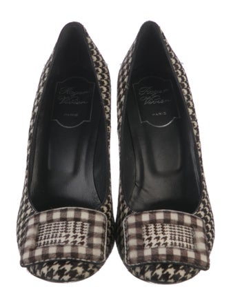 Roger Vivier Ponyhair Houndstooth Print Pumps