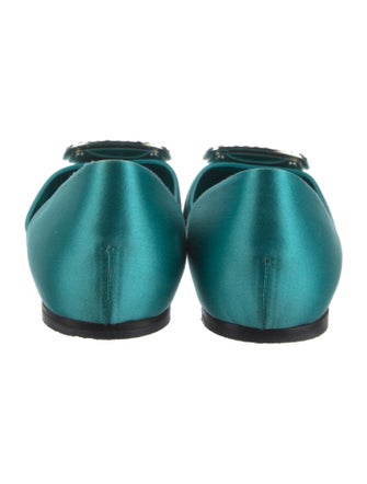 Roger Vivier Satin Crystal Embellishments D'Orsay Flats