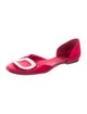Roger Vivier Satin Crystal Embellishments D'Orsay Flats