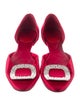 Roger Vivier Satin Crystal Embellishments D'Orsay Flats