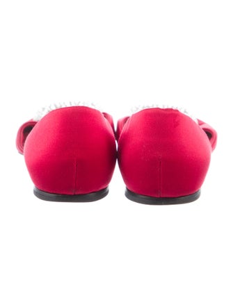 Roger Vivier Satin Crystal Embellishments D'Orsay Flats