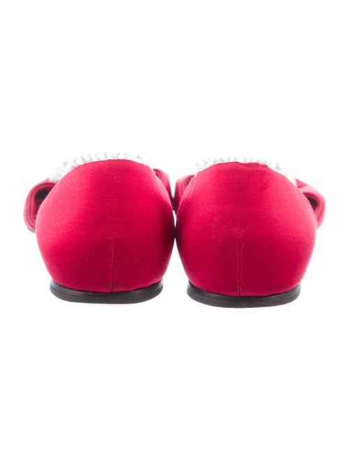 Roger Vivier Satin Crystal Embellishments D'Orsay Flats