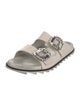 Roger Vivier Leather Crystal Embellishments Slides