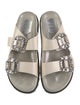 Roger Vivier Leather Crystal Embellishments Slides