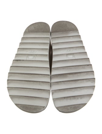 Roger Vivier Leather Crystal Embellishments Slides