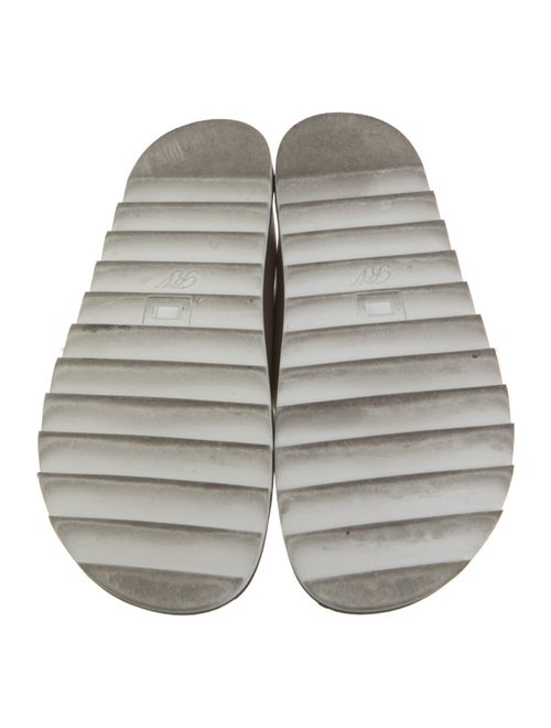 Roger Vivier Leather Crystal Embellishments Slides