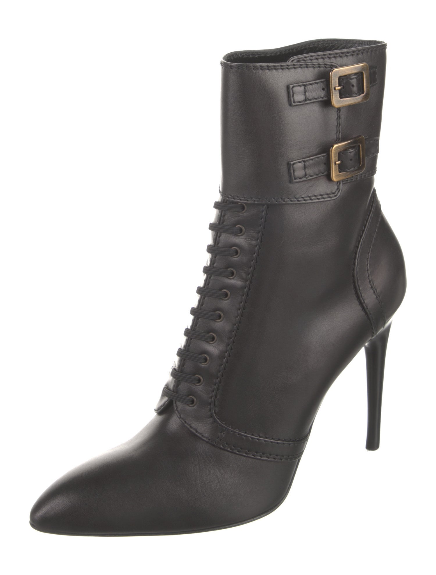 Roger Vivier Leather Lace-Up Boots