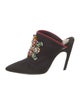 Roger Vivier Satin Crystal Embellishments Mules