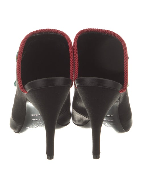 Roger Vivier Satin Crystal Embellishments Mules