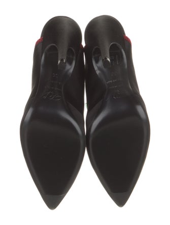 Roger Vivier Satin Crystal Embellishments Mules