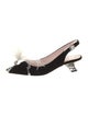 Roger Vivier Velvet Crystal Embellishments Slingback Pumps