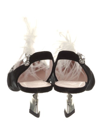 Roger Vivier Velvet Crystal Embellishments Slingback Pumps