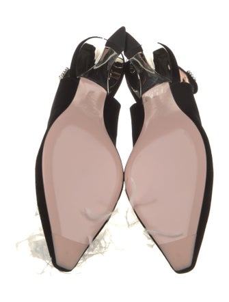 Roger Vivier Velvet Crystal Embellishments Slingback Pumps