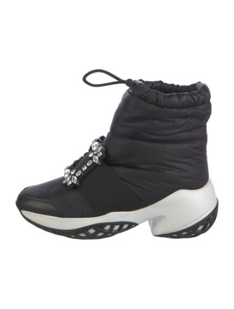 Roger Vivier Nylon Crystal Embellishments Boots