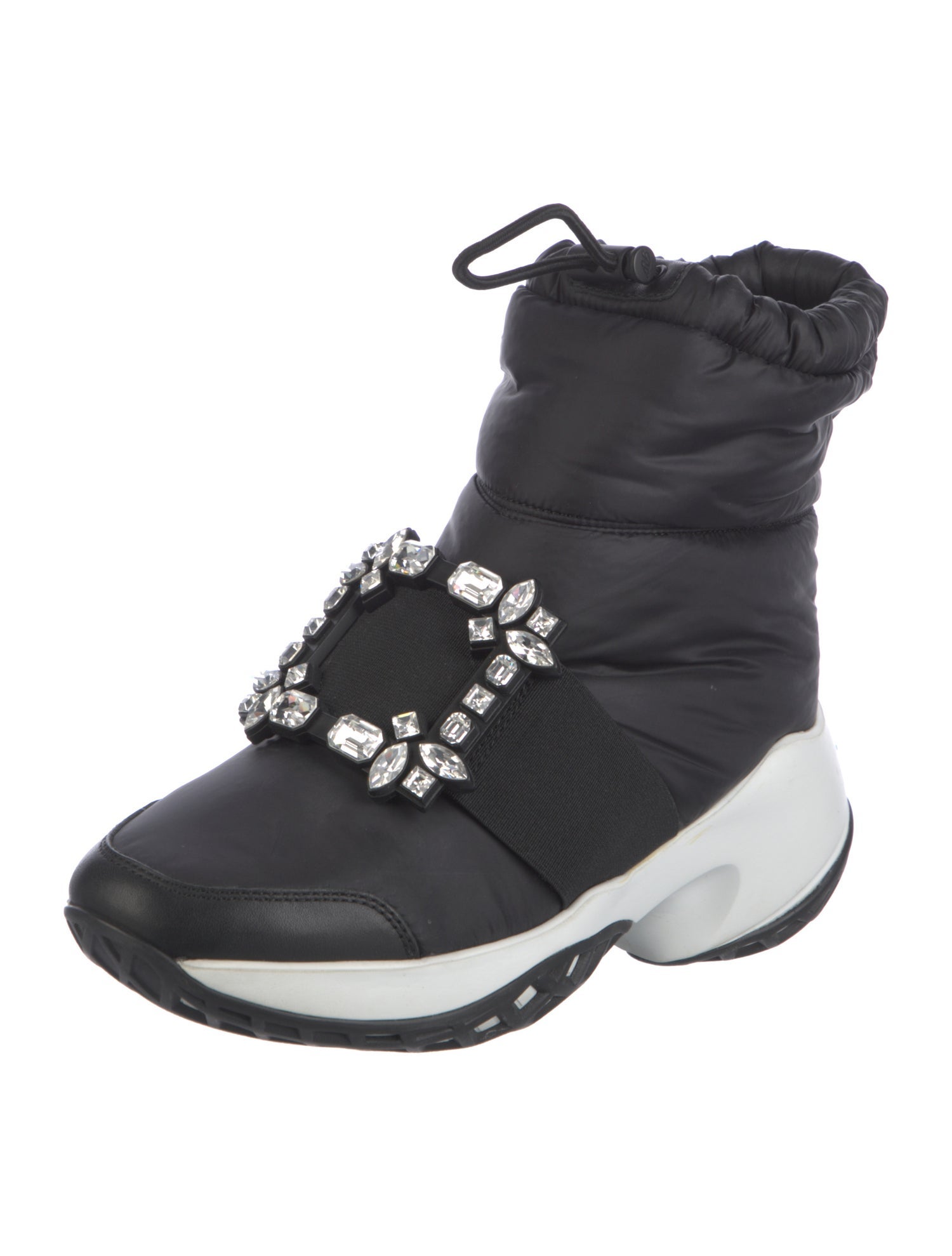 Roger Vivier Nylon Crystal Embellishments Boots