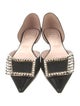 Roger Vivier Leather Crystal Embellishments D'Orsay Flats