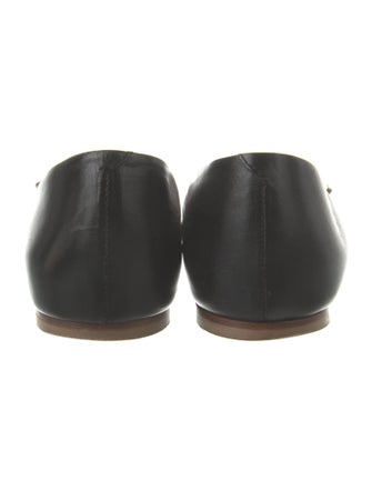 Roger Vivier Leather Crystal Embellishments D'Orsay Flats