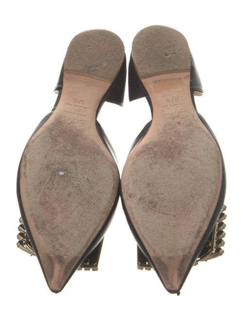 Roger Vivier Leather Crystal Embellishments D'Orsay Flats