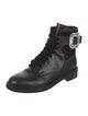Roger Vivier Leather Crystal Embellishments Combat Boots