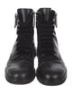 Roger Vivier Leather Crystal Embellishments Combat Boots