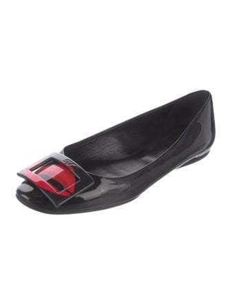 Roger Vivier Patent Leather Printed Ballet Flats