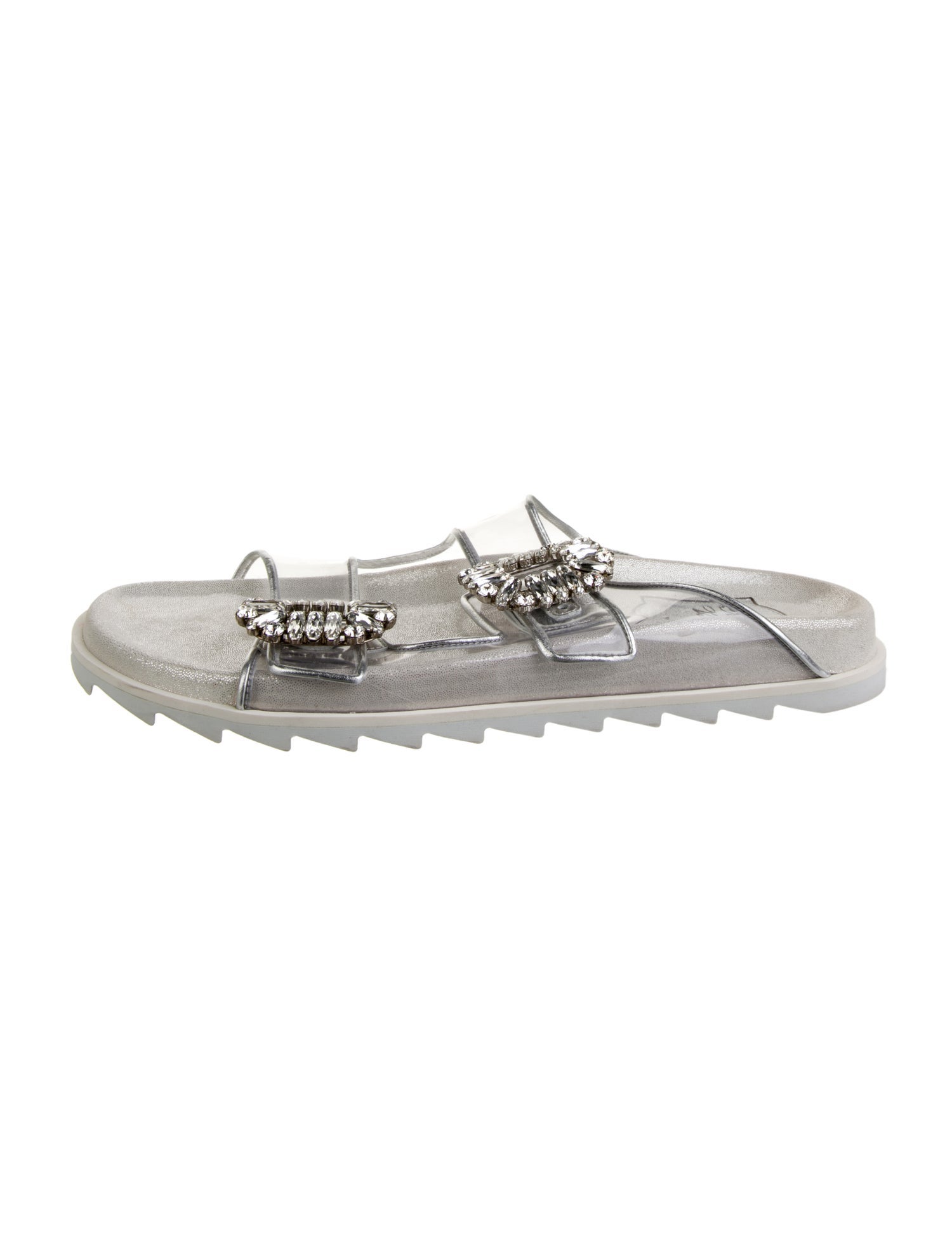 Roger Vivier PVC Crystal Embellishments Slides