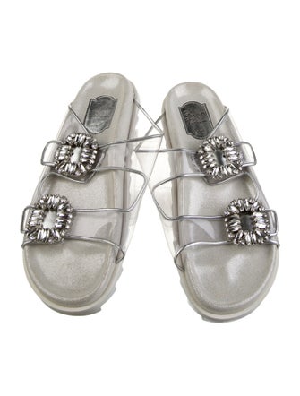 Roger Vivier PVC Crystal Embellishments Slides