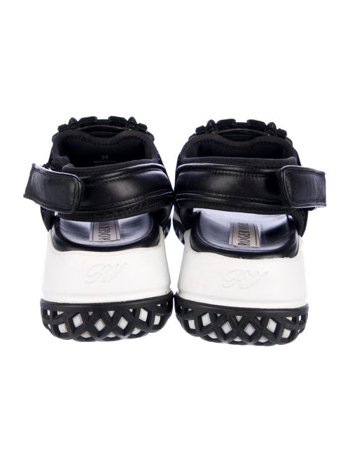 Roger Vivier Printed Crystal Embellishments T-Strap Sandals