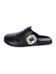 Roger Vivier Leather Crystal Embellishments Mules