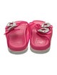 Roger Vivier Leather Crystal Embellishments Slides
