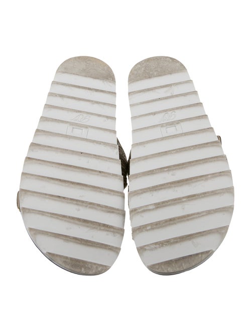 Roger Vivier Leather Tweed Pattern Slides