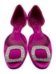 Roger Vivier Satin Crystal Embellishments D'Orsay Flats