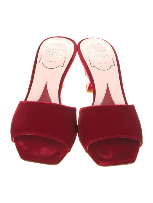 Roger Vivier Velvet Crystal Embellishments Slides