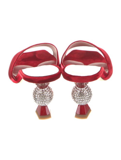 Roger Vivier Velvet Crystal Embellishments Slides