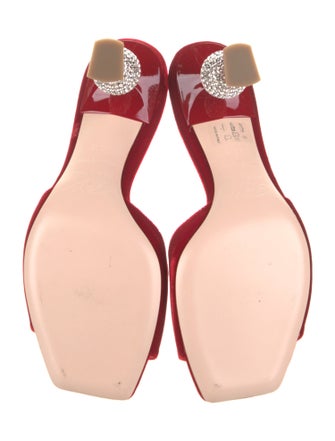 Roger Vivier Velvet Crystal Embellishments Slides