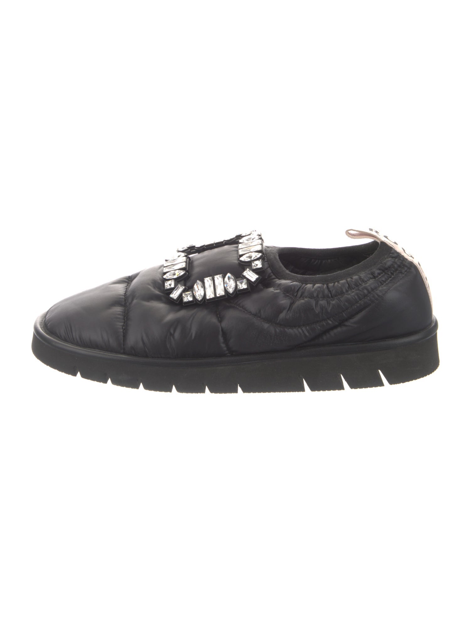 Roger Vivier Nylon Crystal Embellishments Loafers