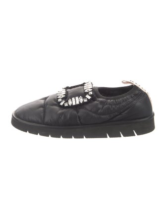 Roger Vivier Nylon Crystal Embellishments Loafers
