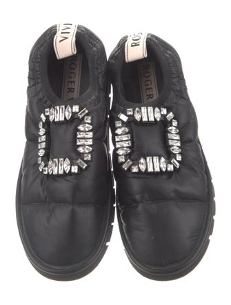 Roger Vivier Nylon Crystal Embellishments Loafers