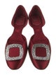 Roger Vivier Satin Crystal Embellishments D'Orsay Flats
