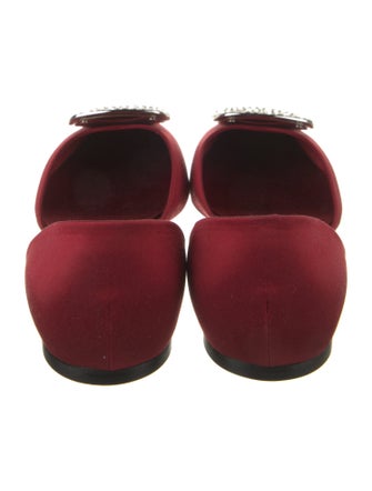 Roger Vivier Satin Crystal Embellishments D'Orsay Flats