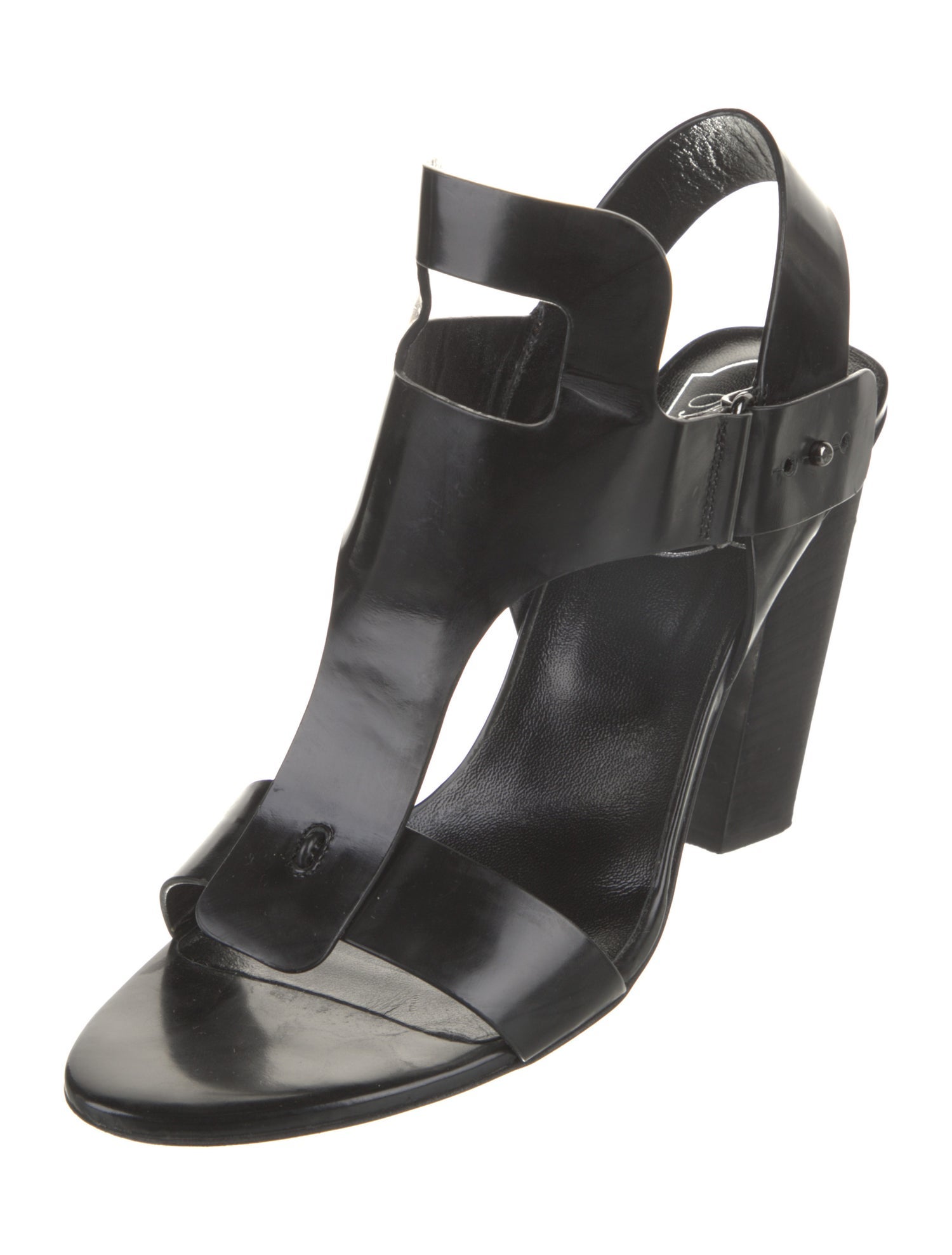 Roger Vivier Leather T-Strap Sandals