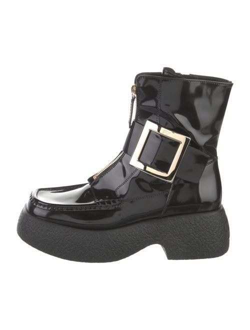 Roger Vivier Patent Leather Moto Boots