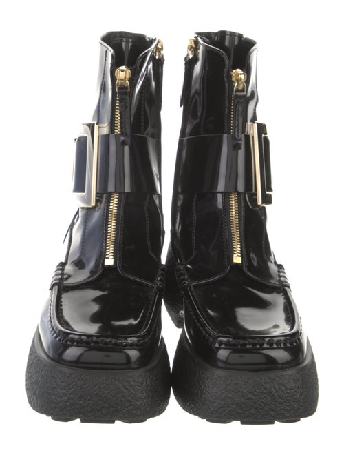 Roger Vivier Patent Leather Moto Boots
