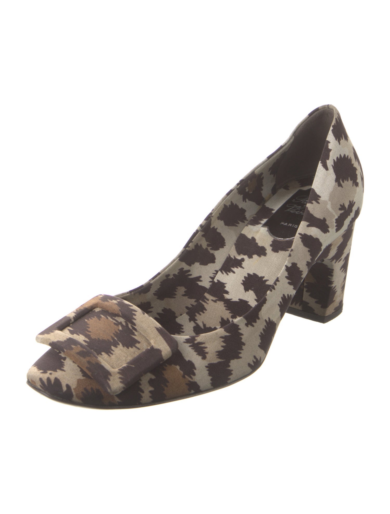 Roger Vivier Canvas Animal Print Pumps
